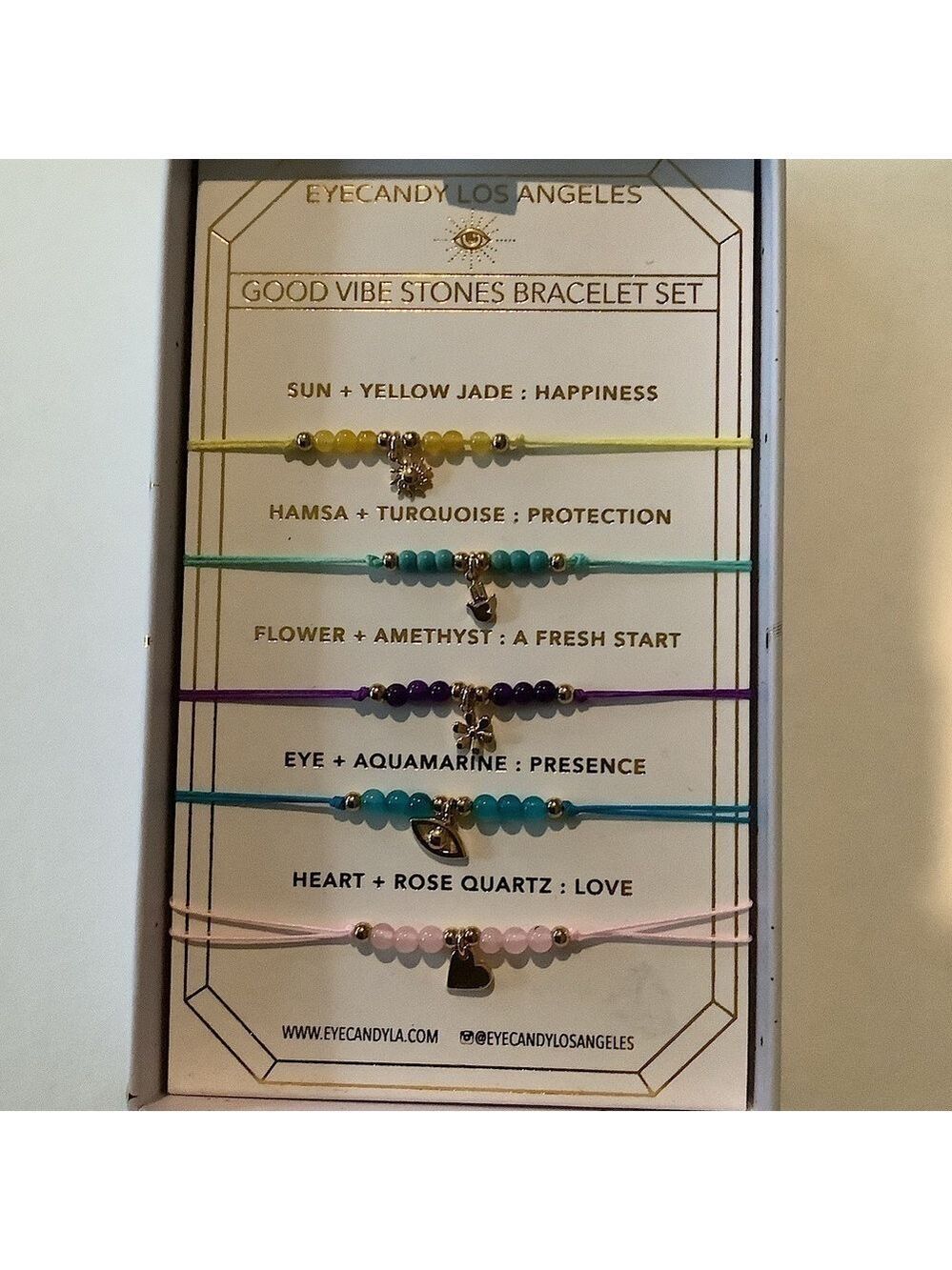 Eye Candy Los Angeles Good Vibe Bracelet Set New